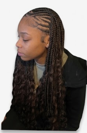 Braided and curled hairstyle by Kyan's Beauty