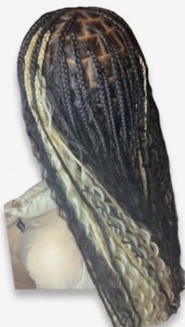 Braided hairstyle with dimensional highlights by Kyan's Beauty